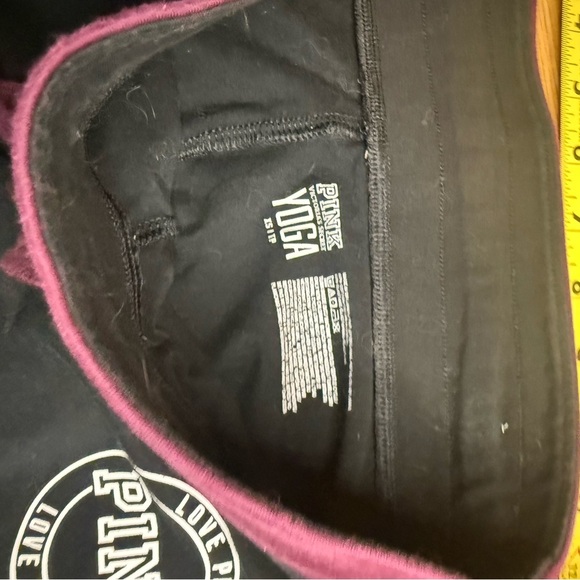 2015 PINK by Victoria’s Secret Black Joggers with Burgundy Accents - Picture 5 of 5